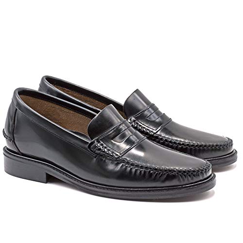 Zapatos de Hombre con Alzas Que Aumentan Altura hasta 7 cm. Fabricados en Piel. Modelo Arosa Negro 40
