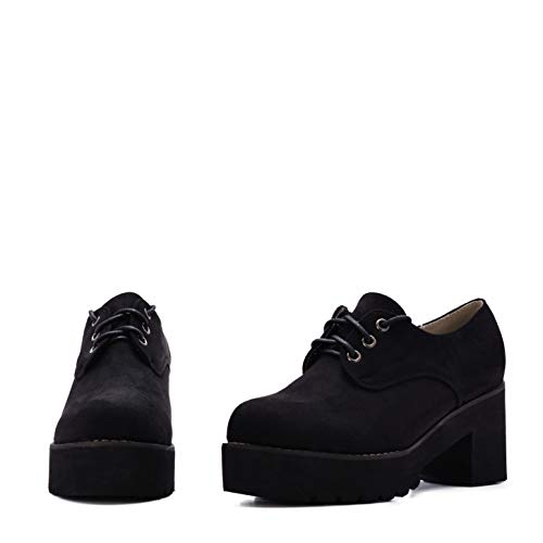 Zapatos de Mujer con Plataforma y Cordones de Ante SS18 (37)