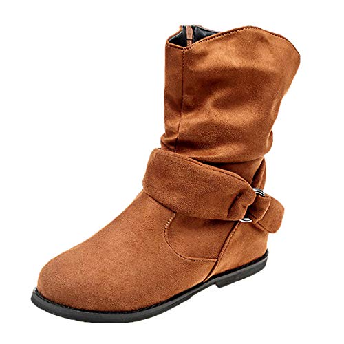 Zapatos De Mujer,RETUROM Botas De Mujer Botines Mujer Invierno OtoñO Negro Plano Pierna Alta Ante Casual Largo Alto Botas De Color SóLido Plana Martin Altas Botas Largas Zapatos Casuales