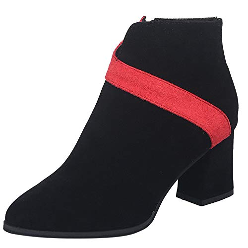 Zapatos De Mujer,RETUROM Botas De Mujer Botines Mujer Invierno OtoñO Negro Plano Pierna Alta Ante Casual Largo Alto Botas De Color SóLido Plana Martin Altas Botas Largas Zapatos Casuales