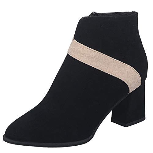 Zapatos De Mujer,RETUROM Botas De Mujer Botines Mujer Invierno OtoñO Negro Plano Pierna Alta Ante Casual Largo Alto Botas De Color SóLido Plana Martin Altas Botas Largas Zapatos Casuales