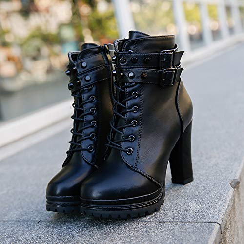 Zapatos De Mujer,RETUROM Botas De Mujer Botines Mujer Invierno OtoñO Negro Plano Pierna Alta Ante Casual Largo Alto Botas De Color SóLido Plana Martin Altas Botas Largas Zapatos Casuales