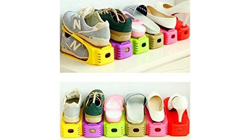 Zapatos de Rack,Organizador de Calzado Ajustable,juego de 8 (Multicolor)