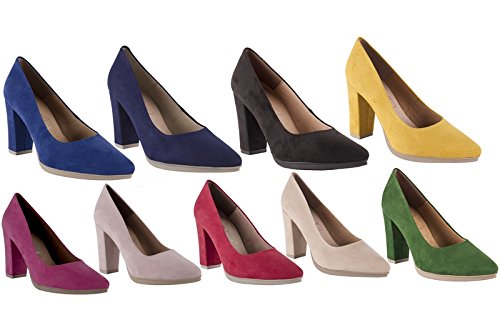 Zapatos de Salón para Mujer de Piel by CHAMBY Mod. 4770 (38, Amarillo)