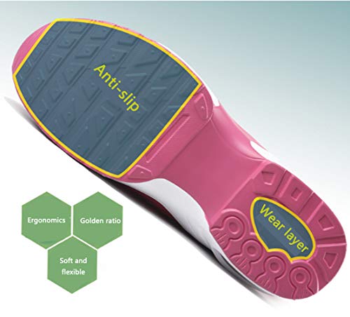 Zapatos de Seguridad Hombre Mujer Ligero Calzado Trabajo Zapatillas con Punta Acero Industriales Transpirable Seguridad Cómodas Antideslizante Anti Aplastamiento Pink38