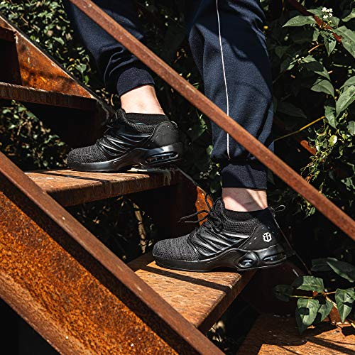 Zapatos de Seguridad Hombre Mujer Ligeros Zapatillas de Trabajo Calzado con Punta de Acero Deportivo Comodo Unisex Negro 43