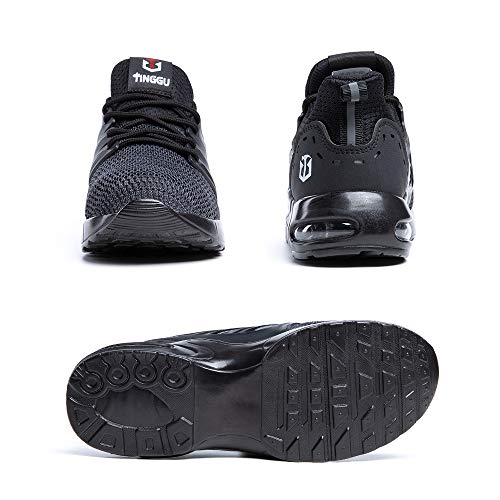 Zapatos de Seguridad Hombre Mujer Ligeros Zapatillas de Trabajo Calzado con Punta de Acero Deportivo Comodo Unisex Negro 44