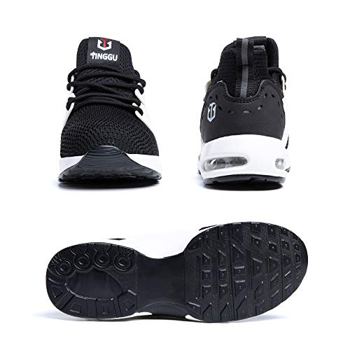 Zapatos de Seguridad Hombre Mujer Ligeros Zapatillas de Trabajo Calzado con Punta de Acero Deportivo Comodo Unisex Negro Blanca 43