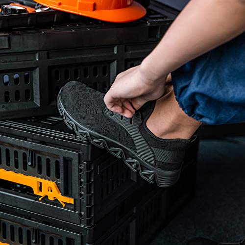 Zapatos de Seguridad Hombre Mujer Trabajo Ligeras Calzado de Seguridad Deportivo Comodo con Punta de Acero C Negro 43 EU