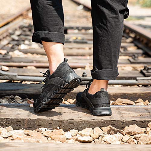 Zapatos de Seguridad Hombre Mujer Trabajo Ligeras Calzado de Seguridad Deportivo Comodo con Punta de Acero C Negro 43 EU