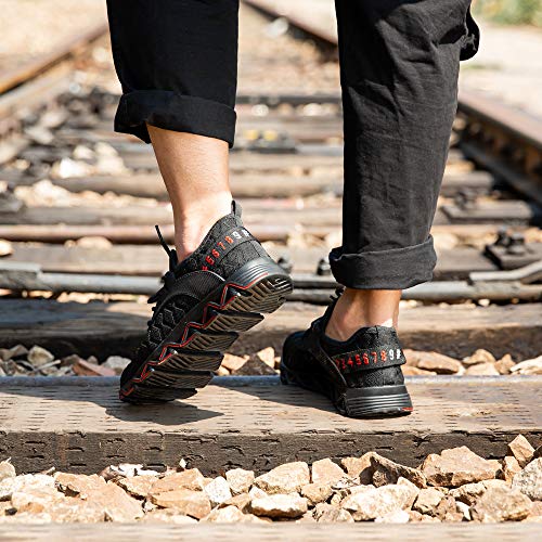 Zapatos de Seguridad Hombre Mujer Trabajo Ligeras Calzado de Seguridad Deportivo Comodo con Punta de Acero C Rojo 42 EU