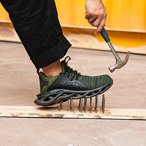 Zapatos De Seguridad Hombres Zapatillas De Trabajo con Punta De Acero S3 Calzado Mujeres Reflectante Cómodo ESD Botas Construcción Industria SRC Gris 42