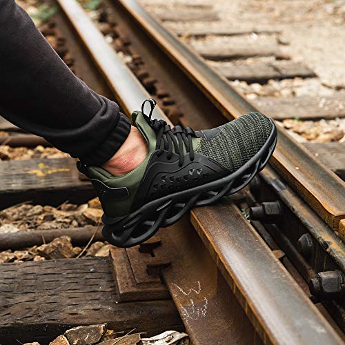 Zapatos De Seguridad Hombres Zapatillas De Trabajo con Punta De Acero S3 Calzado Mujeres Reflectante Cómodo ESD Botas Construcción Industria SRC Gris 42