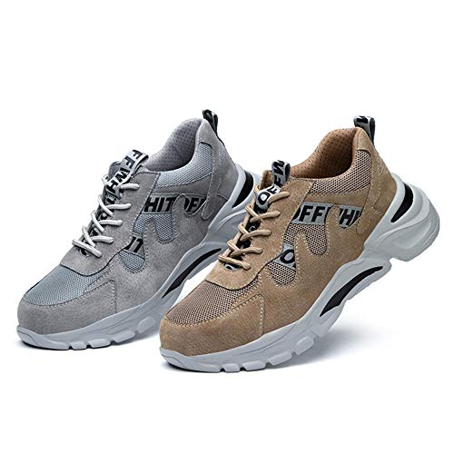 Zapatos de Seguridad Mujer Puntera de Acero,Tenis de Seguridad con Suela Antideslizante, dieléctrico, Ligero, Flexible, Aunque coloque una talonera para cityor Comodidad!