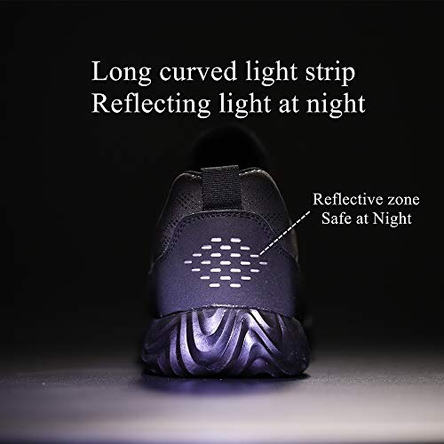 Zapatos De Seguridad para Hombre con Puntera De Acero Mujer Calzado De Trabajo Zapatos De Deportivos Transpirables Construcción Botas Trekking Negro Azul Gris Verde Rosa 36-48 EU Negro 40