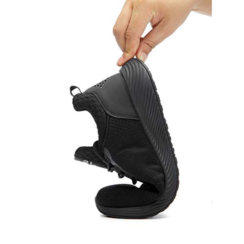 Zapatos de Seguridad para Hombre Trabajo con Punta de Acero, Zapatillas Deportivas al Aire Libre Moda Resistentes Deslizamiento Ligeras y Transpirables Suela Blanda Negro Yvelands(46)