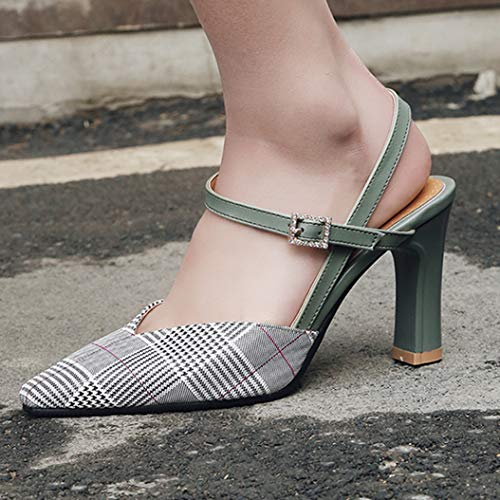 Zapatos De Tacón Fino para Mujer Zapatos De Verano De Tacón Alto Puntiagudos Zapatos De Tirantes Cerrados Fiesta Informal Boda Señoras Sandalias con Correa De Tobillo