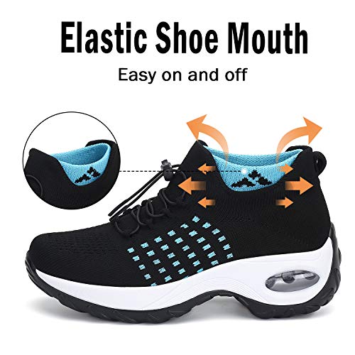 Zapatos Deportivas Mujer Zapatillas Running Transpirable Calzado Casual Ligero Bambas para Caminar Azul, Gr.37 EU