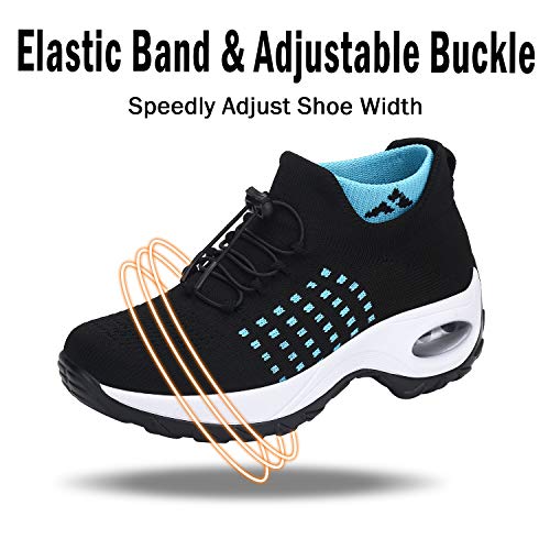 Zapatos Deportivas Mujer Zapatillas Running Transpirable Calzado Casual Ligero Bambas para Caminar Azul, Gr.37 EU