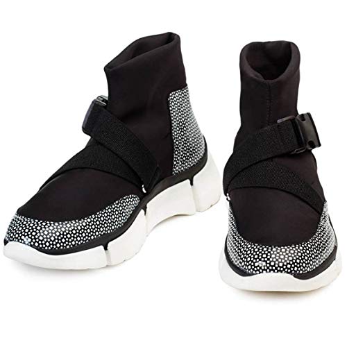 Zapatos Deportivos Mujer Anne | Sneakers Abotinadas de Piel Estampada Neopreno | Deportivas Mujer Vestir Casual | Ajuste Pieza Elástica Empeine | Suela Goma y Planta Bio | Forro en Piel | Talla 39
