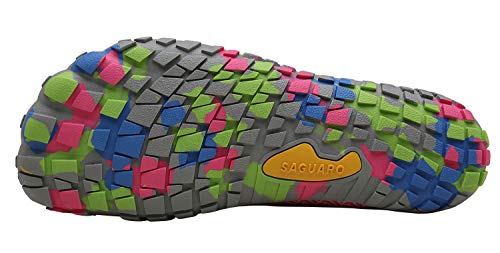 Zapatos Descalzos Exterior Interior Zapatillas Minimalistas de Trail Running para Mujer,Tejer Rosa roja,36