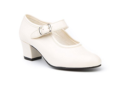 Zapatos Flamenca para Niña y Mujer, Mod. 302, Calzado Made in Spain (34, Beige)