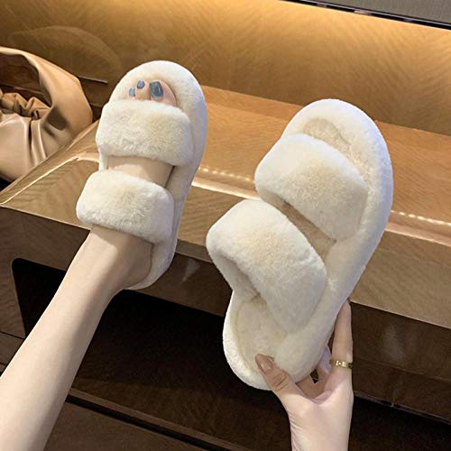 Zapatos Gruesos y cálidos para Mujer, Zapatillas Gruesas de tacón Alto para Mujer, Zapatillas mullidas-Orange_39