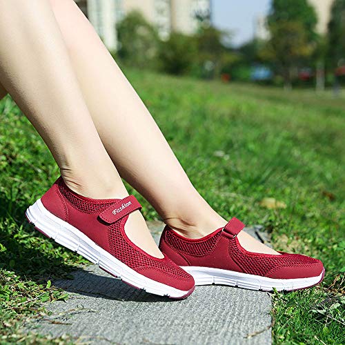 Zapatos Malla de Mujer de Velcro Deportivo de Calzado Casual Ligero Aire Libre y Deporte Transpirables Casual Zapatos Gimnasio Correr Sneakers Zapatillas de Deportivo Ligero y Comodo riou