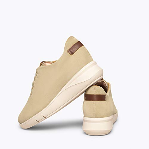 Zapatos miMaO. Calzado de Piel Hecho en España. Zapatillas Casual con Cuña, Cordones Elásticos y Plantilla Memory Absorber Foam