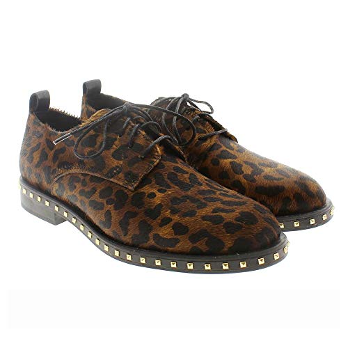 Zapatos Mujer Blucher Cordon Oxford Alpe 3648 Leopardo 36