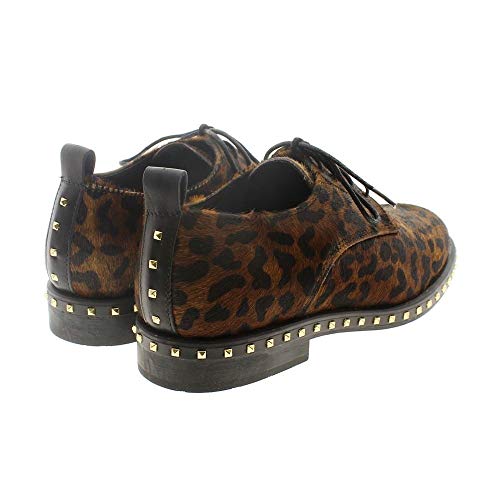 Zapatos Mujer Blucher Cordon Oxford Alpe 3648 Leopardo 36