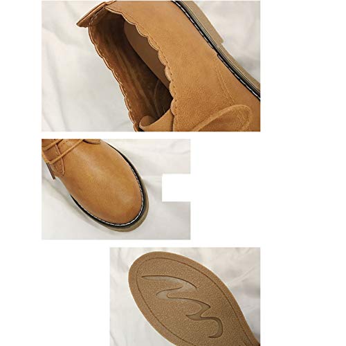 Zapatos Oxford de Plataforma para Mujer, clásicos, Punta Redonda, cómodos Zapatos de Negocios Derby, Zapatos de Cuero de Estilo Vintage con Cordones