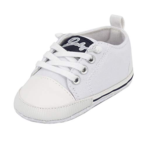 Zapatos para bebé Auxma La Zapatilla de Deporte Antideslizante del Zapato de Lona de la Zapatilla de Deporte para 3-6 6-12 12-18 M (3-6 M, Blanco)