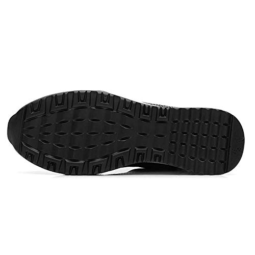 Zapatos para Correr para Mujer Tacones con cuña Zapatillas de Deporte Zapatos Deportivos Transpirables para Mujer Zapatos con Punta Redonda con Cordones Malla de Cuero Antideslizante