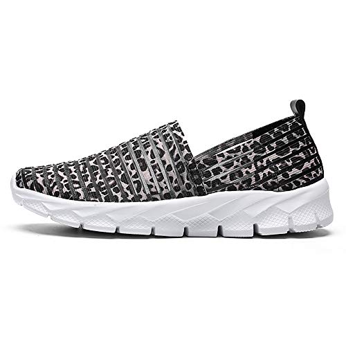 Zapatos para Corror Mujer Zapatillas de Deportiva Slip on Huecos Sneakers para Caminar Walking Calzado Malla Transpirables Loafer Ligeros Mocasines Verano Marrón 39 EU