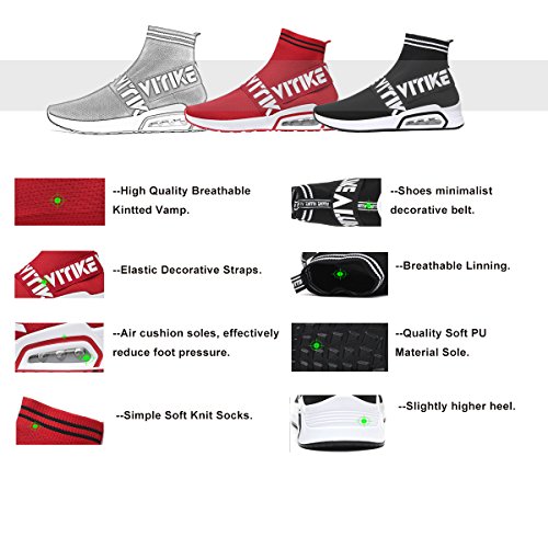 Zapatos para Fitness para Unisex-niños Zapatos deportivos de los planos atléticas ocasionales de la malla respirable Sport(Negro EU38 )