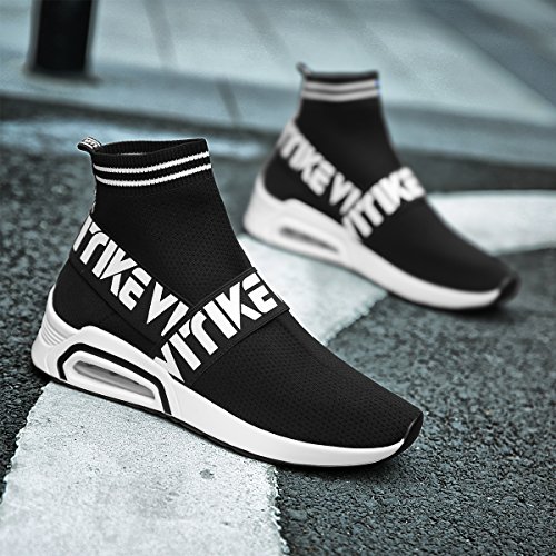 Zapatos para Fitness para Unisex-niños Zapatos deportivos de los planos atléticas ocasionales de la malla respirable Sport(Negro EU38 )