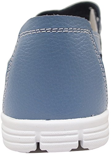 Zapatos/Sandalias de Absolute Footwear, informales, para verano o vacaciones, de horma ancha (EEE), para señoras, de cuero, color Azul, talla 38 EU