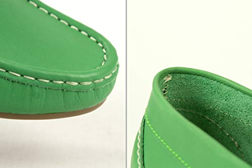 Zerimar Mocasines Mujer Piel Casuales | Loafers Mocasines Casuales | Mocasines Clasicos Mujer | Mocasines Castellanos Mujer | (36, Verde, Numeric_38)