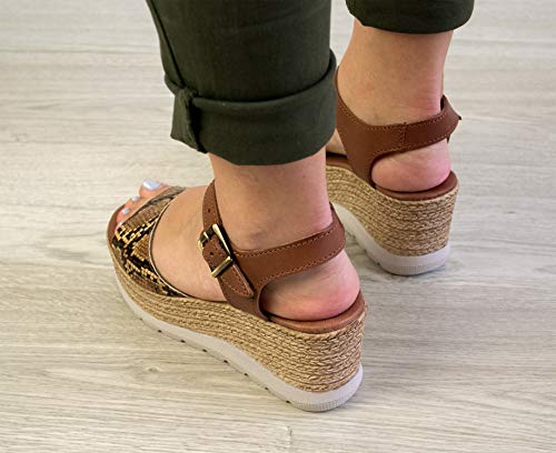 Zerimar Sandalias Mujer | Sandalia Plataforma Mujer | Sandalias Cuero Cuña | Zapatos Cuñas Mujer Cuero | Zapatos Plataformas Mujer Cuero