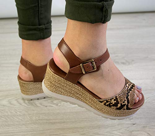 Zerimar Sandalias Mujer | Sandalia Plataforma Mujer | Sandalias Cuero Cuña | Zapatos Cuñas Mujer Cuero | Zapatos Plataformas Mujer Cuero | Zapato Vestir Mujer