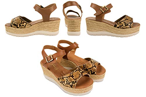 Zerimar Sandalias Mujer | Sandalia Plataforma Mujer | Sandalias Cuero Cuña | Zapatos Cuñas Mujer Cuero | Zapatos Plataformas Mujer Cuero | Zapato Vestir Mujer