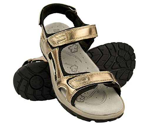 Zerimar Sandalias Trekking | Sandalias Mujer | Sandalias Mujer Cuero | Sandalias Mujer Trekking | Sandalias Senderismo Piel Mujer | Sandalias Deportivas | Color Oro Talla 36