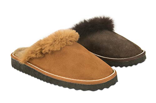Zerimar Zapatillas Invierno Casa | Pantuflas de Casa Cuero | Zapatillas Casa Piel Double Face | Pantuflas Invierno | Zapatillas de Casa Hombre y Mujer