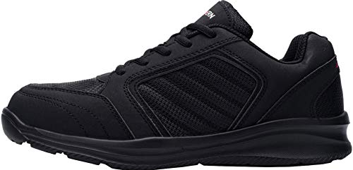 Ziboyue Zapatos de Seguridad Hombre Mujer Impermeable Calzado de Trabajo con Punta de Acero Ligeros Transpirable Zapatillas de Seguridad (Negro clásico,38 EU)