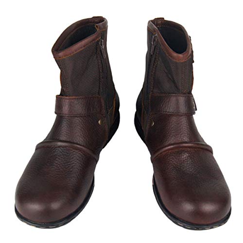 Ziyi hasta Hombre Punk Hombres del Cuero Genuino Botas Tobillo Militar Botas de Vaquero del Top del Alto de la Correa Respirable Fresco de Zapatos de los Hombres con la Piel de los Zapatos