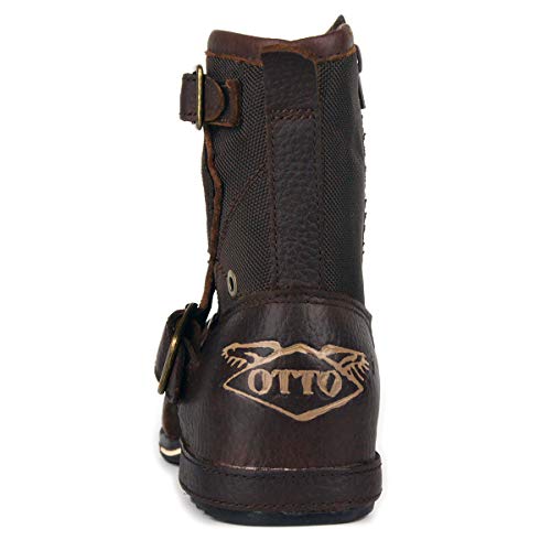 Ziyi hasta Hombre Punk Hombres del Cuero Genuino Botas Tobillo Militar Botas de Vaquero del Top del Alto de la Correa Respirable Fresco de Zapatos de los Hombres con la Piel de los Zapatos