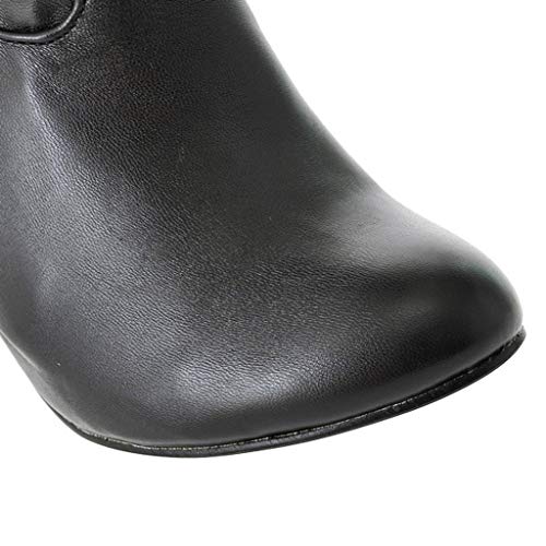 ZODOF botas altas mujer Moda Tacón De Aguja Botas De Fiesta Botas sobre La Rodilla Sin Cordones High Botas Botas Muslo Puntiagudo(Negro,35 EU)