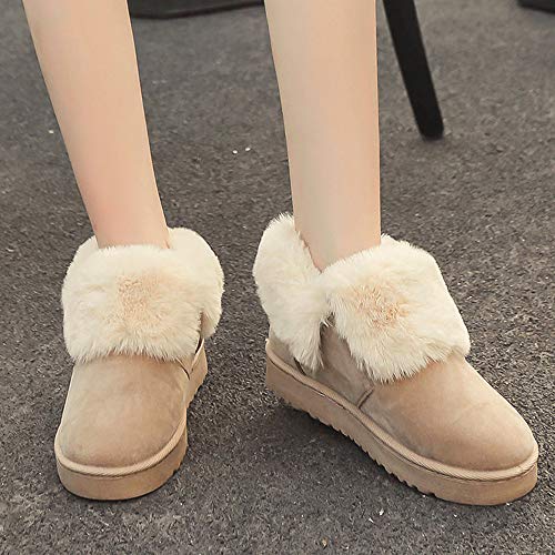 ZODOF Botas de Nieve para Mujer Botas de Nieve de Tobillo de Invierno de Felpa para Mujer Zapatos de Invierno Mantenga cálidas Botas con Cremallera metálica