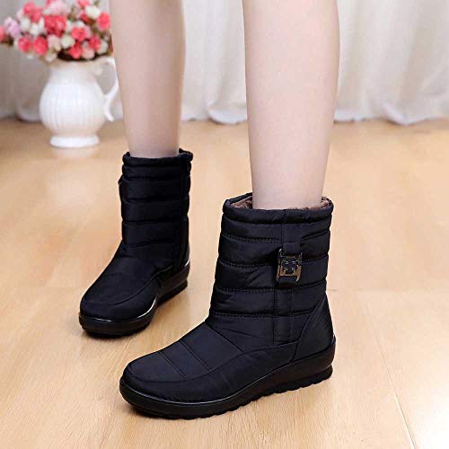 ZODOF Botas de Nieve para Mujer Mujeres Calientes de Invierno Botas para la Nieve Botas Casuales para Mujer Botines cálidos Botas de Mediana Edad